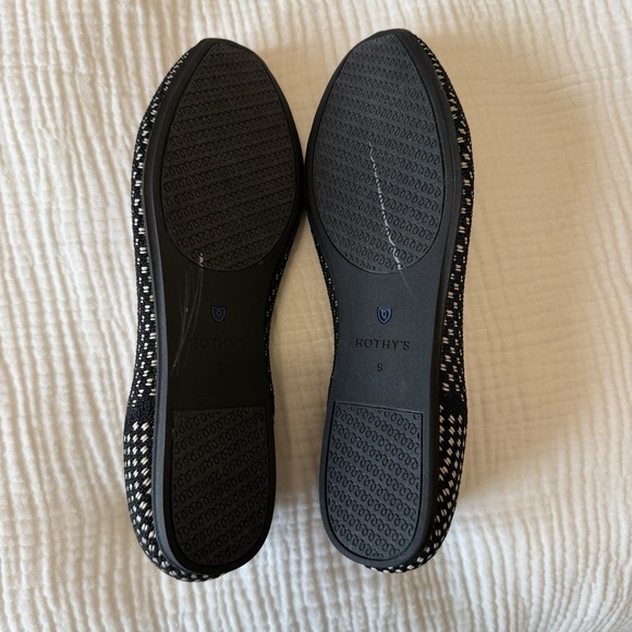 Rothy's The Square Noire Ballet Flats Women's Sz 9 Mesh Casual Black Checkered - Picture 3 of 6